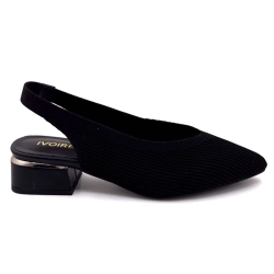 Ivoire Back Strap Ballerina 2487-89 Black Textile