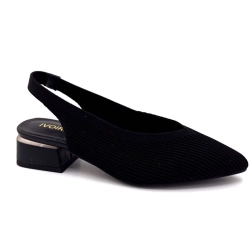Ivoire Back Strap Ballerina 2487-89 Black Textile