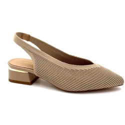 Ballerina Sling Back Ivoire 2487-89 Beige Textile
