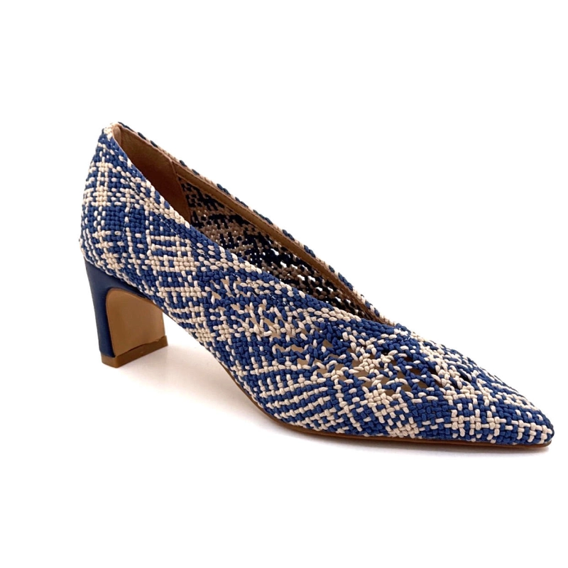 Ivoire 2526-2401 Textile Bleu & Beige 2526-2401 - BEIGE / NAVY Printemps Eté 2025