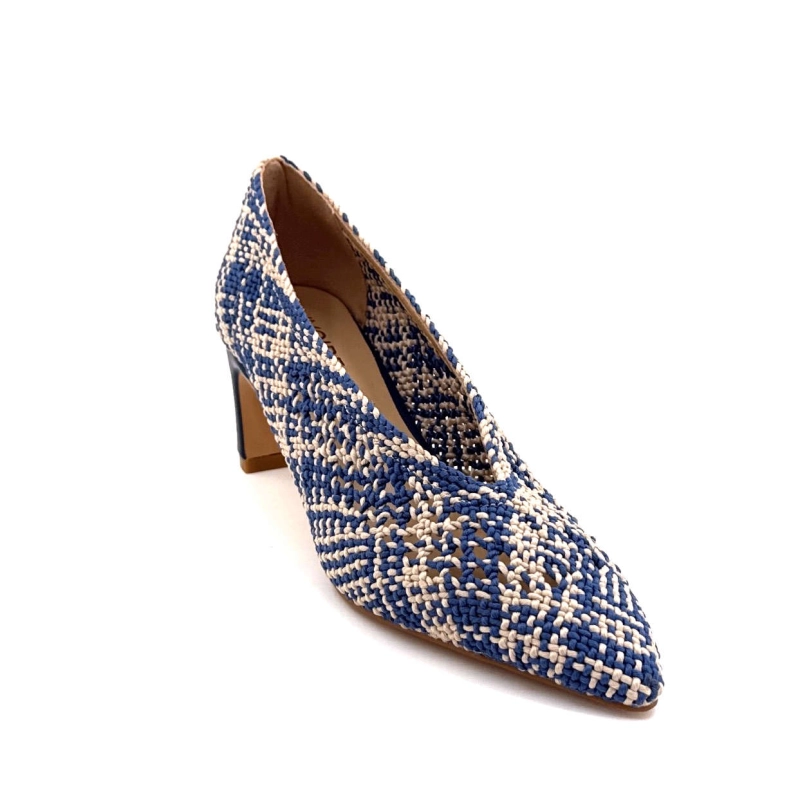 Ivoire 2526-2401 Textile Bleu & Beige 2526-2401 - BEIGE / NAVY Printemps Eté 2025