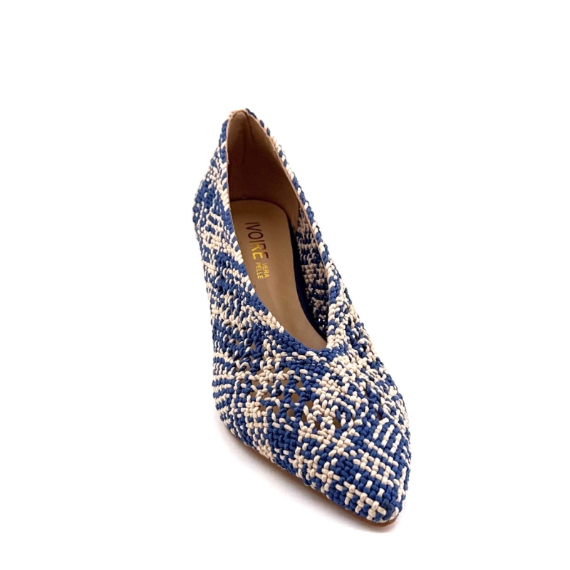 Ivoire 2526-2401 Textile Bleu & Beige 2526-2401 - BEIGE / NAVY Printemps Eté 2025