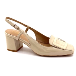 Ivoire Back Strap Pumps 2315-2507 Beige Patent