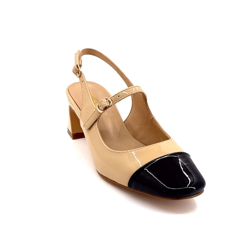 Ivoire L42902 Vernis Beige & Noir L42902-01 - BEIGE / BLACK Printemps Eté 2025