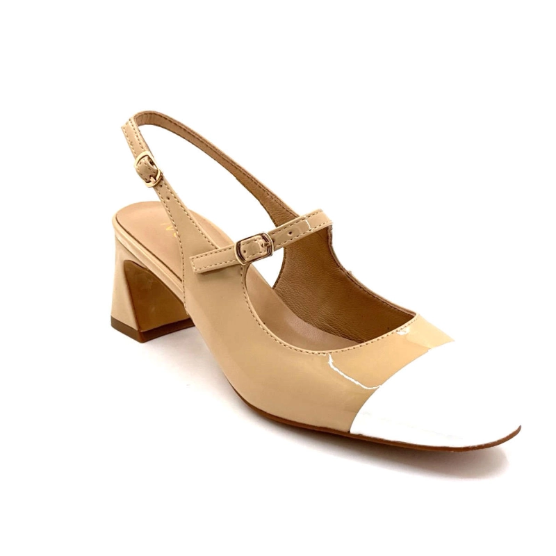 Ivoire L42902 Vernis Beige & Blanc L42902-01 - BEIGE / WHITE Printemps Eté 2025