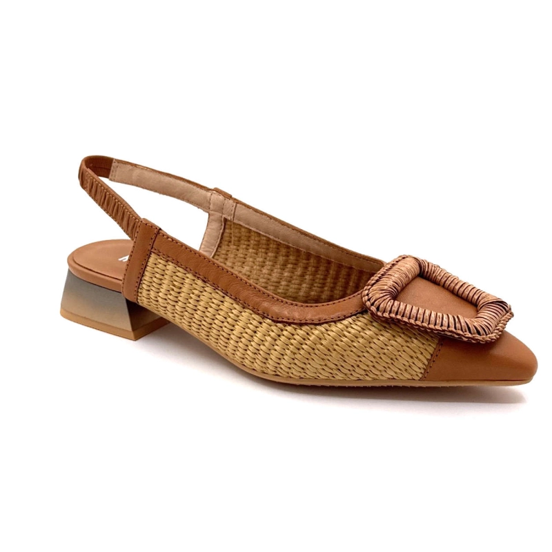 Hispanitas RHV 254046 Rafia Cuir Camel RHV 254046 - SOHO V25 CUOIO - RA Printemps Eté 2025