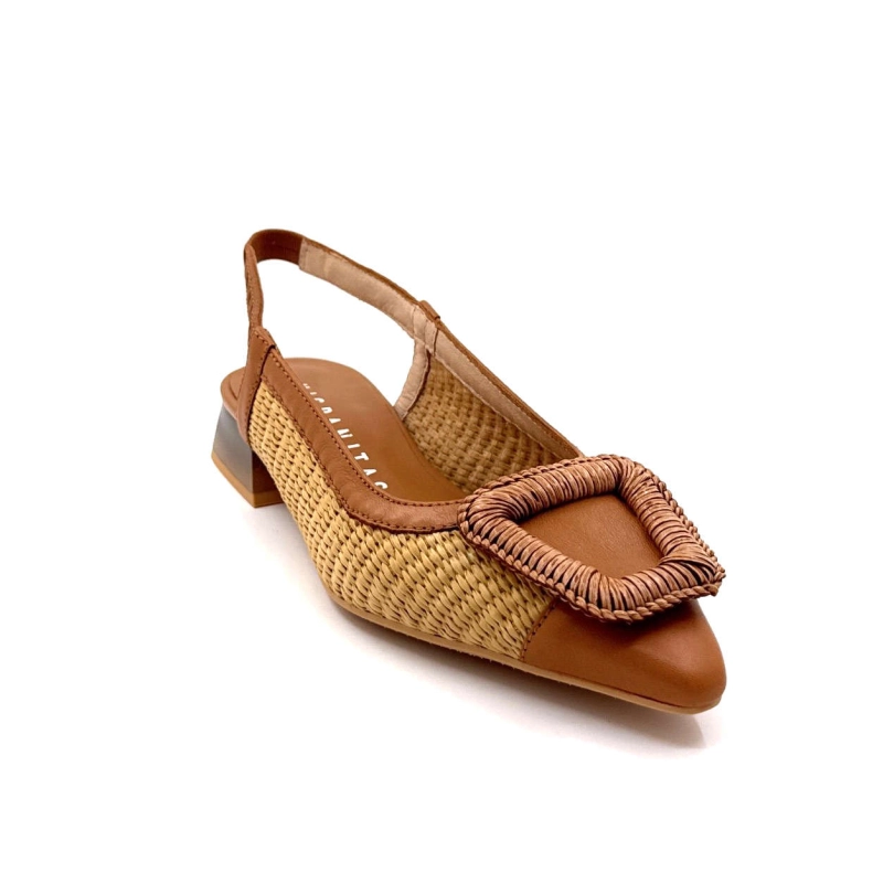 Hispanitas RHV 254046 Rafia Cuir Camel RHV 254046 - SOHO V25 CUOIO - RA Printemps Eté 2025
