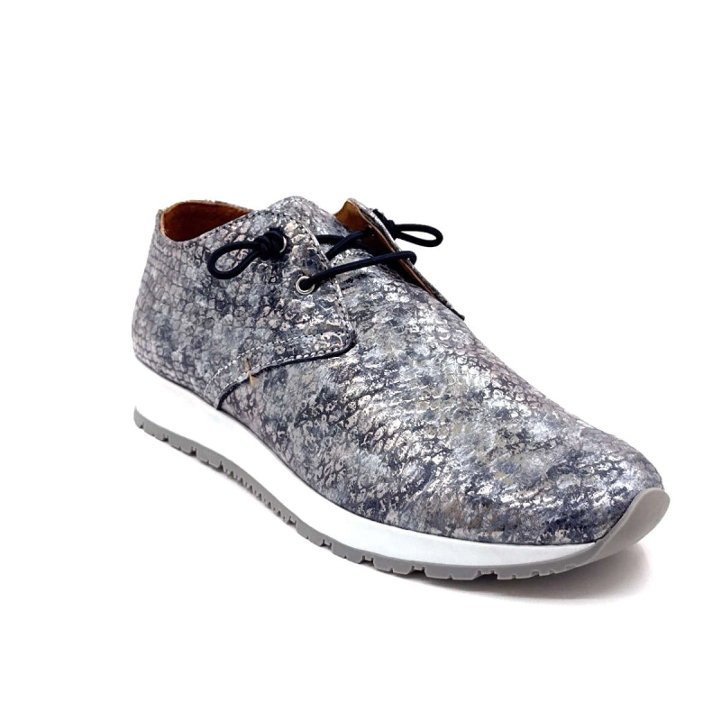 Ivoire 13588 Cuir Reptile Bleu Argent 13588 - ANIL. MALIK/CL - 8527 / Printemps Eté 2025