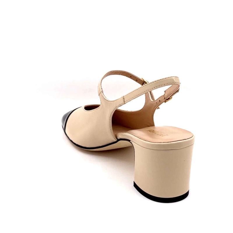 Ivoire B3508 Cuir Brillant Beige & Noir B3508 - HARRODS SABBIA + - HARRO Printemps Eté 2025