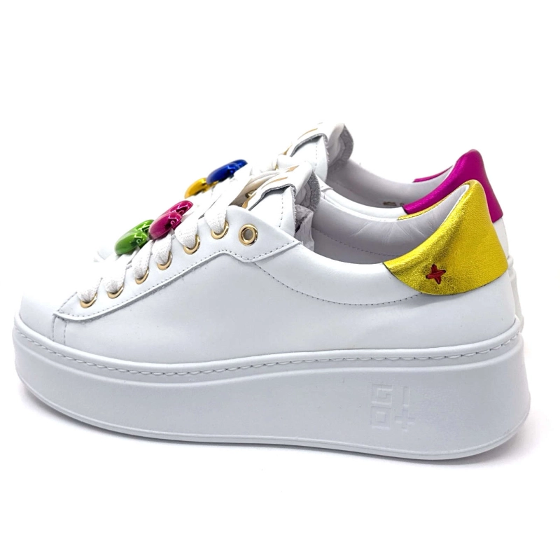 Gio+ Pia328a Cuir Blanc Metal Rose Jaune Bijoux Coeur PIA328A - COMBI - WHITE CUORI Printemps Eté 2025