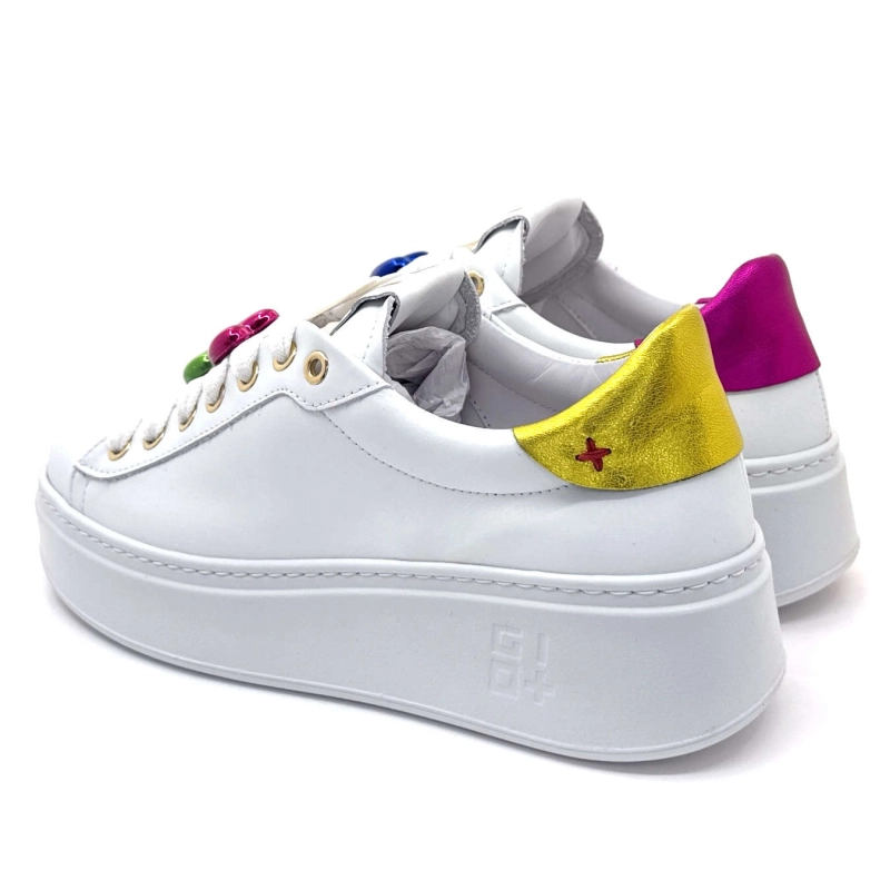 Gio+ Pia328a Cuir Blanc Metal Rose Jaune Bijoux Coeur PIA328A - COMBI - WHITE CUORI Printemps Eté 2025