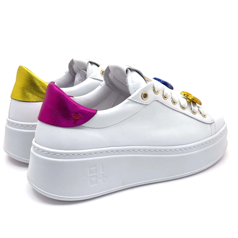 Gio+ Pia328a Cuir Blanc Metal Rose Jaune Bijoux Coeur PIA328A - COMBI - WHITE CUORI Printemps Eté 2025