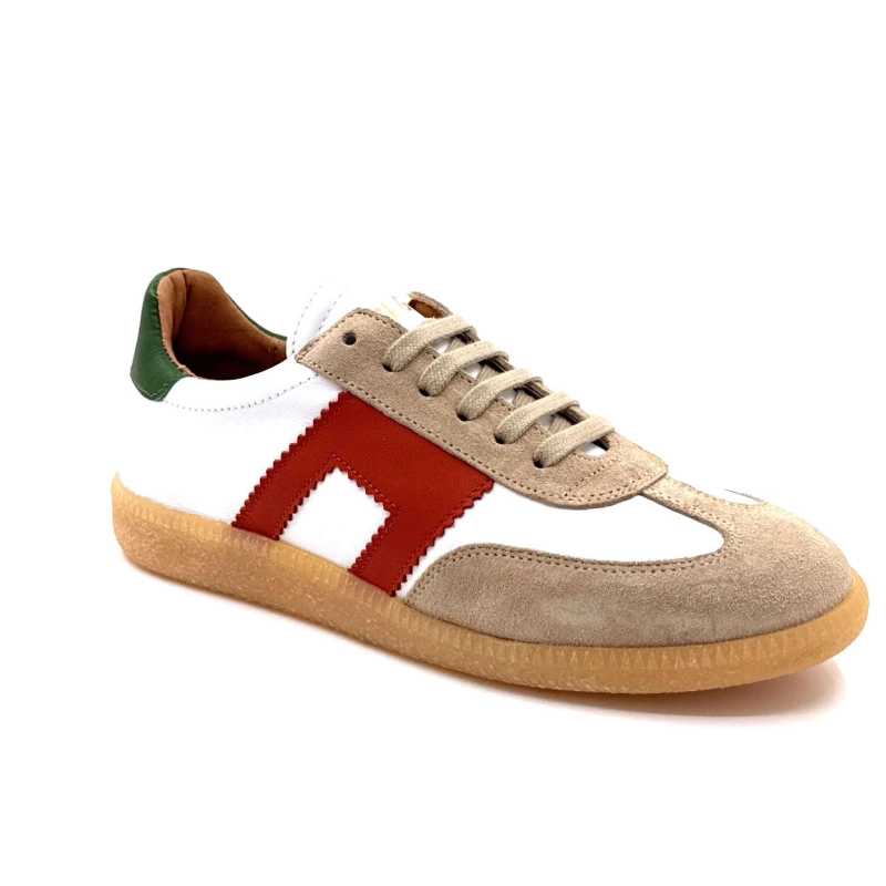 BLG 86 08200 Daim Beige Cuir Blanc Vert Brique 08200 - SER CRUDO + NAPPA BLANCO Printemps Eté 2025