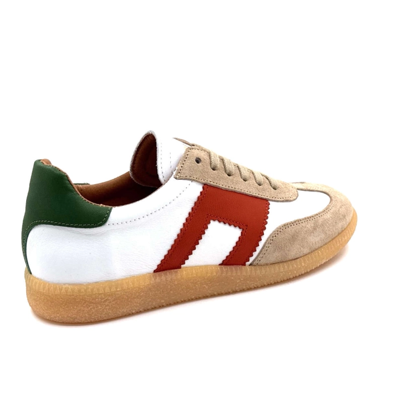 BLG 86 08200 Daim Beige Cuir Blanc Vert Brique 08200 - SER CRUDO + NAPPA BLANCO Printemps Eté 2025