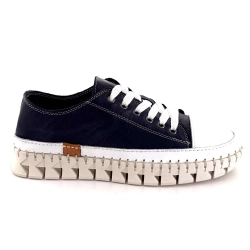 Lightweight & Flexible Ivoire Ya180 Navy Leather Sneakers