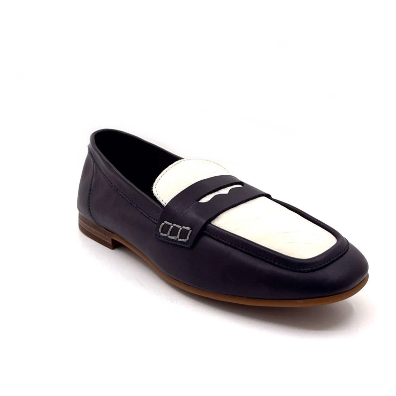 Ivoire Png16 Cuir Marine Blanc PNG 16 - DEEP OCEAN / MARSHMELLO Printemps Eté 2025