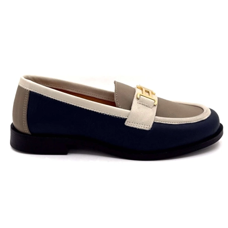 Ivoire 13584 Cuir Marine Crème Taupe 13584 - SAUVAGE - 6654 / 6618 /7 Printemps Eté 2025