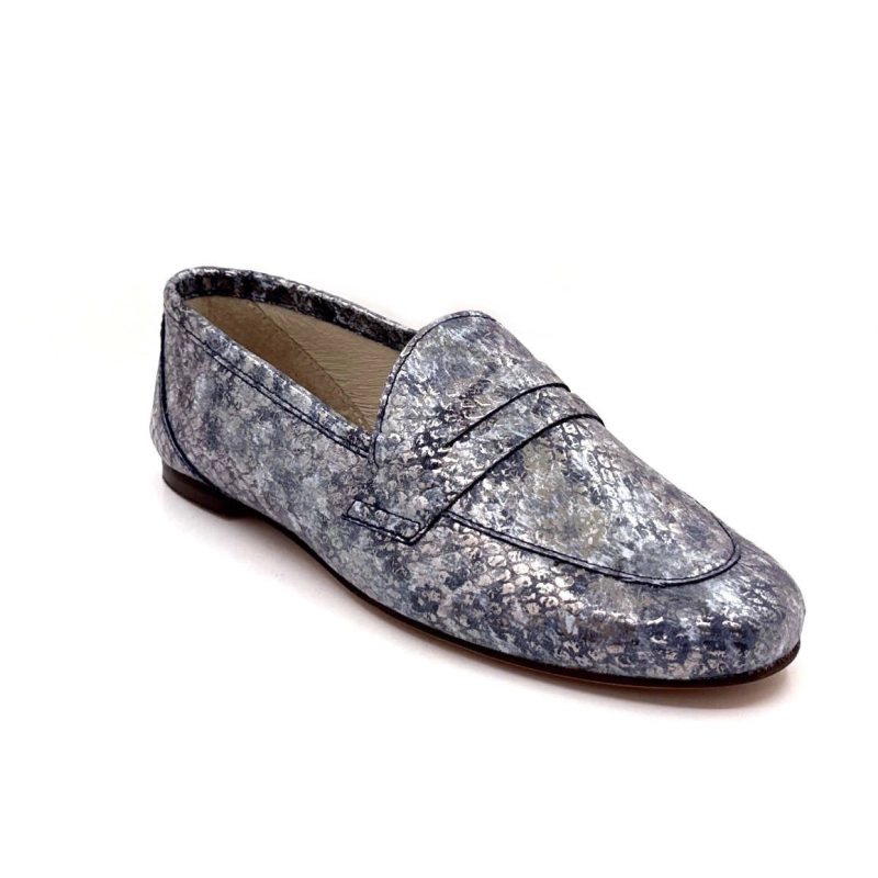 Ivoire 10648 Anilina Cuir Écailles Bleu Argenté 10648 ANILINA - MALIK - 8527 MAR Printemps Eté 2025