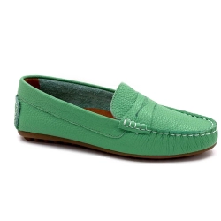 Ivoire Moccasins 10322 Anilina Grained Leather Green