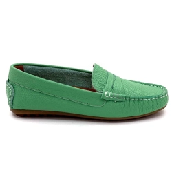 Ivoire Moccasins 10322 Anilina Grained Leather Green