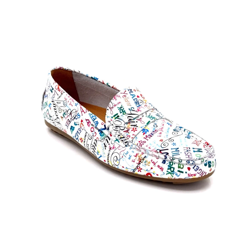 Ivoire 10322 Letras Cuir Vernis Blanc Texte Multicolore 10322 LETRAS - ANILINA CITY LIGH Printemps Eté 2025