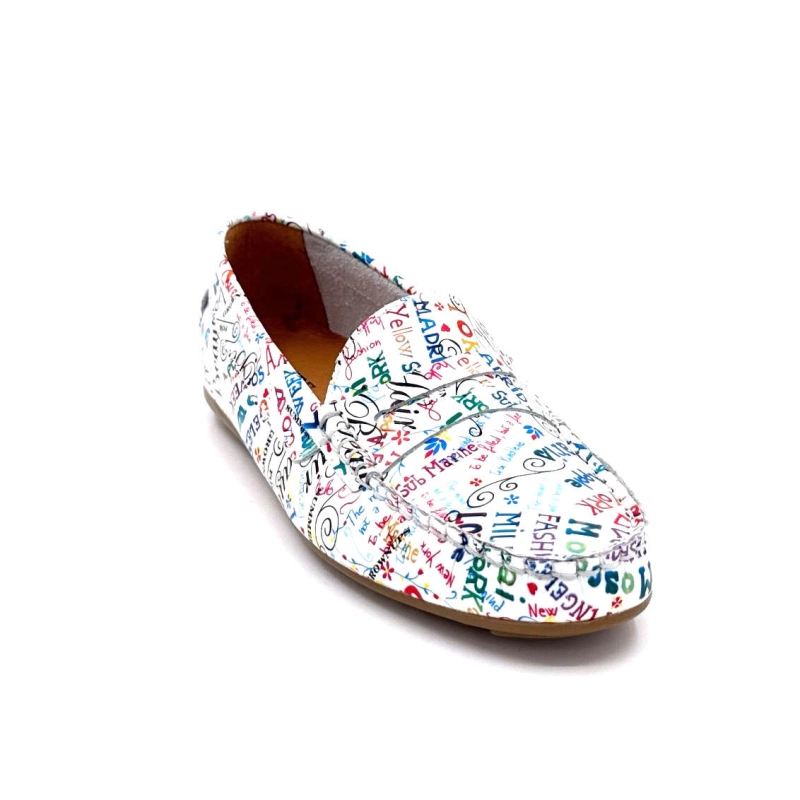 Ivoire 10322 Letras Cuir Vernis Blanc Texte Multicolore 10322 LETRAS - ANILINA CITY LIGH Printemps Eté 2025