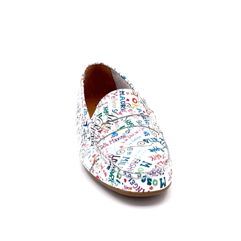 Ivoire 10322 Letras Cuir Vernis Blanc Texte Multicolore 10322 LETRAS - ANILINA CITY LIGH Printemps Eté 2025