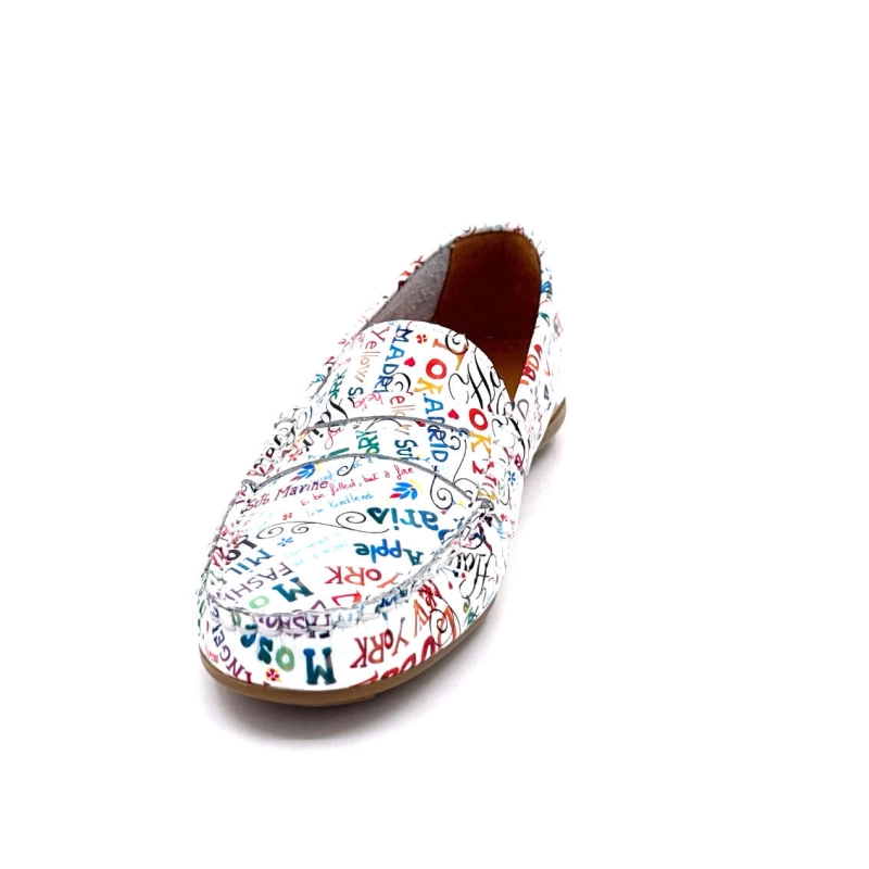 Ivoire 10322 Letras Cuir Vernis Blanc Texte Multicolore 10322 LETRAS - ANILINA CITY LIGH Printemps Eté 2025