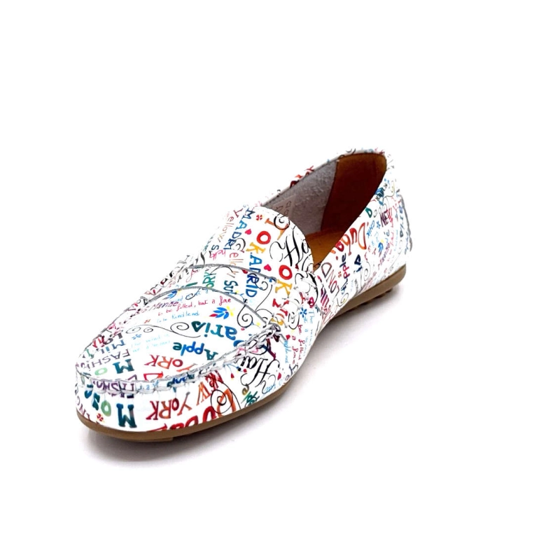 Ivoire 10322 Letras Cuir Vernis Blanc Texte Multicolore 10322 LETRAS - ANILINA CITY LIGH Printemps Eté 2025