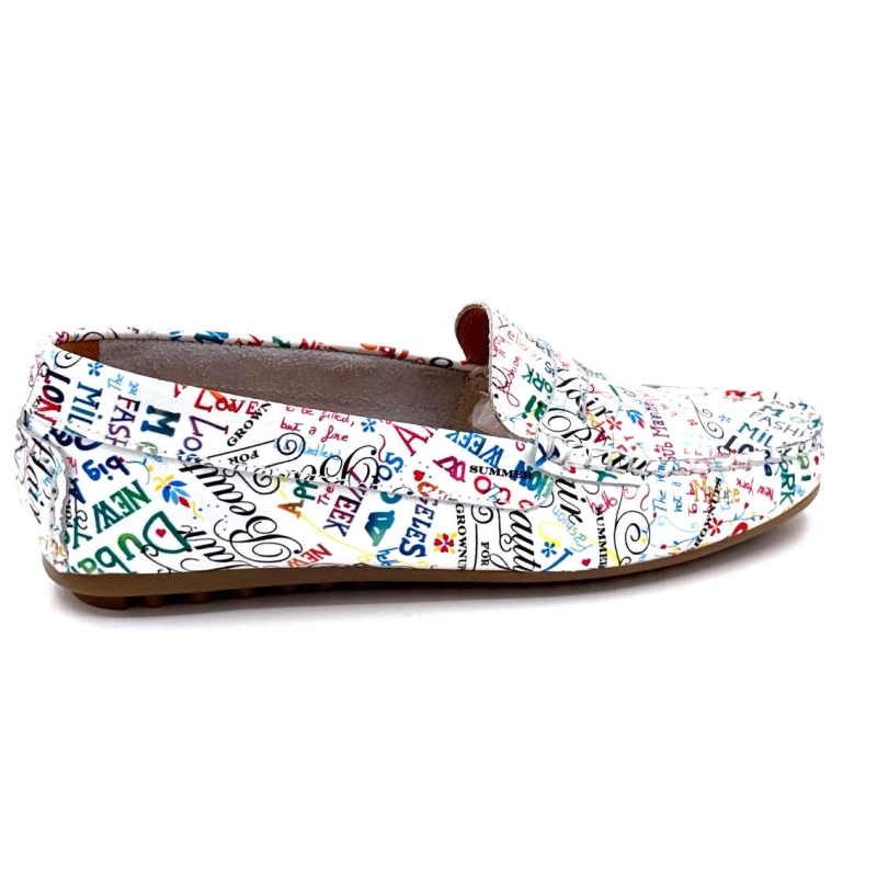Ivoire 10322 Letras Cuir Vernis Blanc Texte Multicolore 10322 LETRAS - ANILINA CITY LIGH Printemps Eté 2025