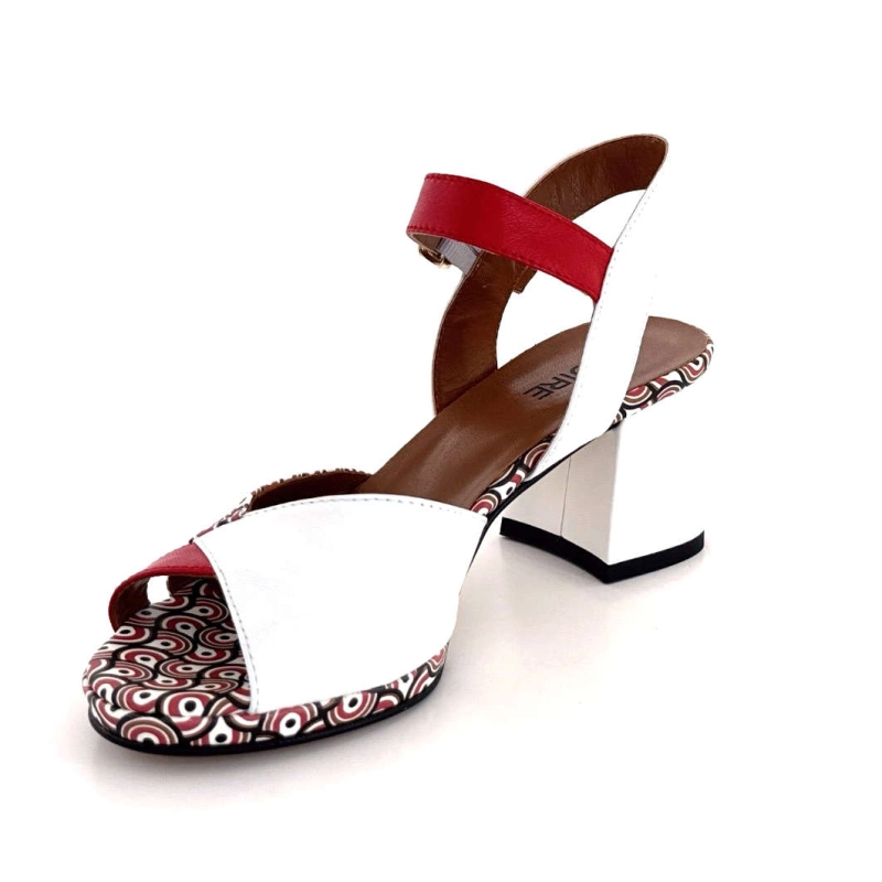 Ivoire K618 Valerie Cuir Motifs Blanc Rouge K618 VALERIE - NAPPA ROSSO - - L Printemps Eté 2025
