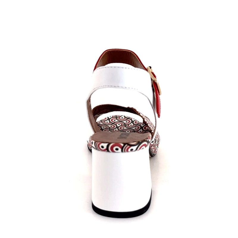 Ivoire K618 Valerie Cuir Motifs Blanc Rouge K618 VALERIE - NAPPA ROSSO - - L Printemps Eté 2025