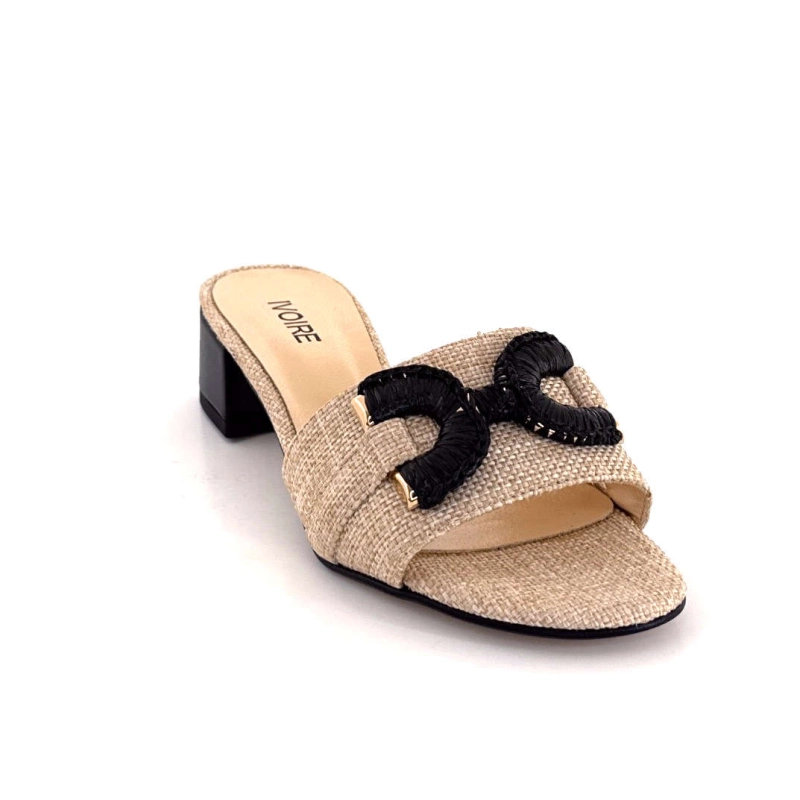 Ivoire K577 Jenny Raffia Beige & Noir K577 JENNY - COL 3 - TAUPE ARCO Printemps Eté 2025
