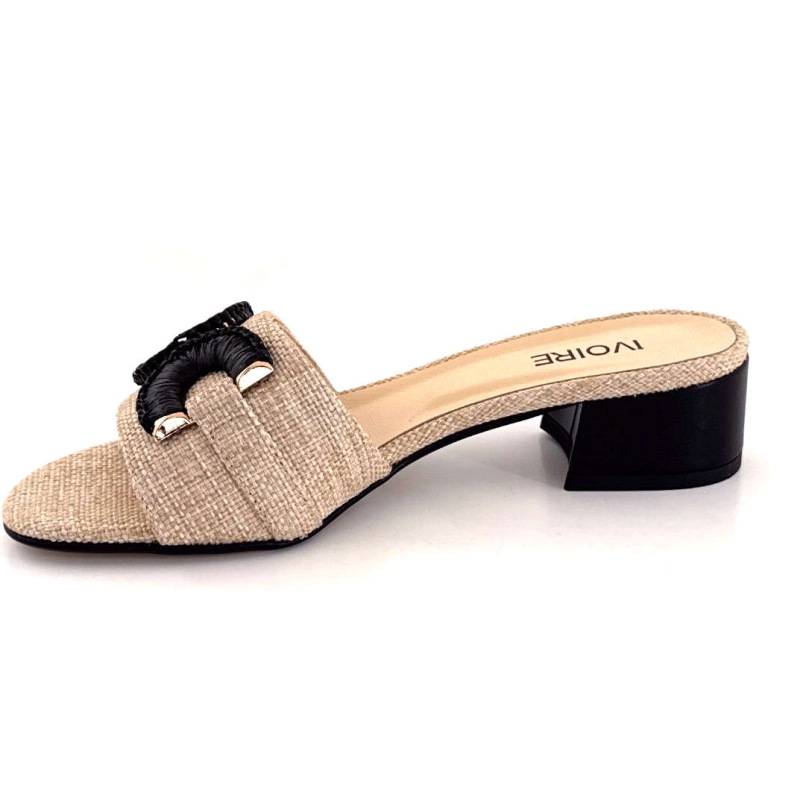 Ivoire K577 Jenny Raffia Beige & Noir K577 JENNY - COL 3 - TAUPE ARCO Printemps Eté 2025