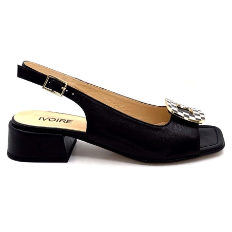 Ivoire K544 Lena Cucito Cuir Noir Bijou Damier K544 LENA CUCITO - BLACK LEATHER Printemps Eté 2025