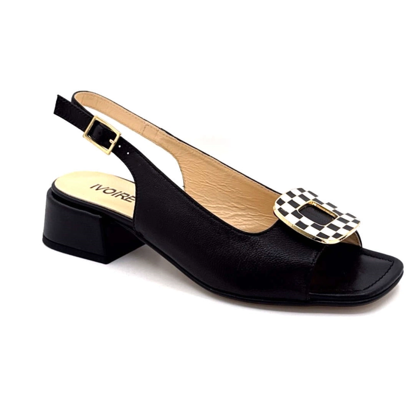 Ivoire K544 Lena Cucito Cuir Noir Bijou Damier K544 LENA CUCITO - BLACK LEATHER Printemps Eté 2025