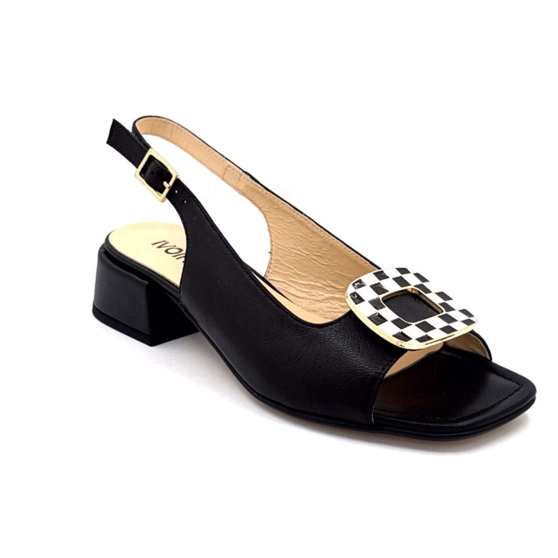 Ivoire K544 Lena Cucito Cuir Noir Bijou Damier K544 LENA CUCITO - BLACK LEATHER Printemps Eté 2025