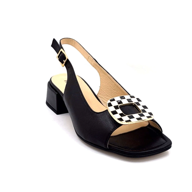 Ivoire K544 Lena Cucito Cuir Noir Bijou Damier K544 LENA CUCITO - BLACK LEATHER Printemps Eté 2025