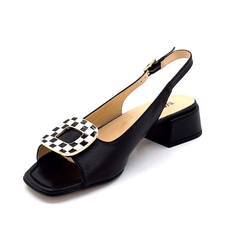 Ivoire K544 Lena Cucito Cuir Noir Bijou Damier K544 LENA CUCITO - BLACK LEATHER Printemps Eté 2025