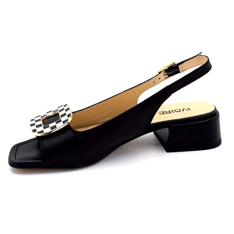 Ivoire K544 Lena Cucito Cuir Noir Bijou Damier K544 LENA CUCITO - BLACK LEATHER Printemps Eté 2025