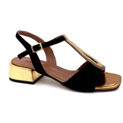 Ivoire K599 Lena Daim Noir Cuir Bronze K599 LENA CUCITO - BLACK SUEDE- Printemps Eté 2025