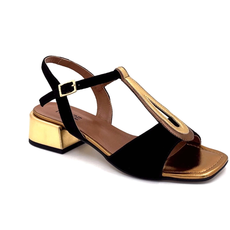 Ivoire K599 Lena Daim Noir Cuir Bronze K599 LENA CUCITO - BLACK SUEDE- Printemps Eté 2025