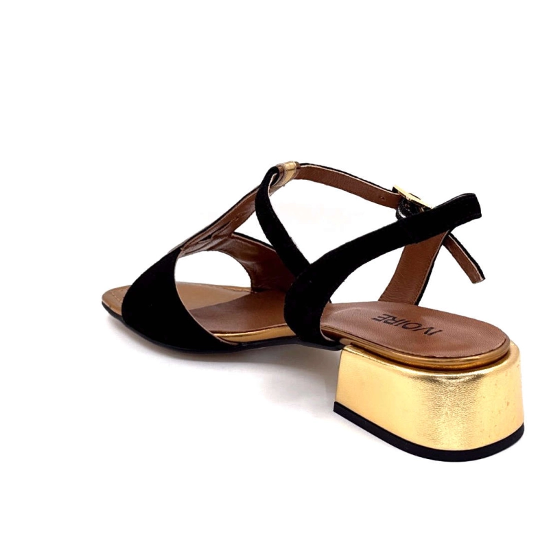 Ivoire K599 Lena Daim Noir Cuir Bronze K599 LENA CUCITO - BLACK SUEDE- Printemps Eté 2025