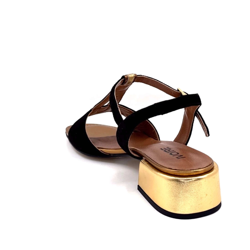Ivoire K599 Lena Daim Noir Cuir Bronze K599 LENA CUCITO - BLACK SUEDE- Printemps Eté 2025