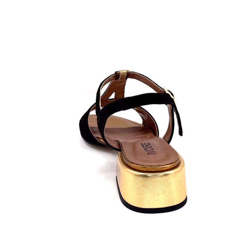 Ivoire K599 Lena Daim Noir Cuir Bronze K599 LENA CUCITO - BLACK SUEDE- Printemps Eté 2025