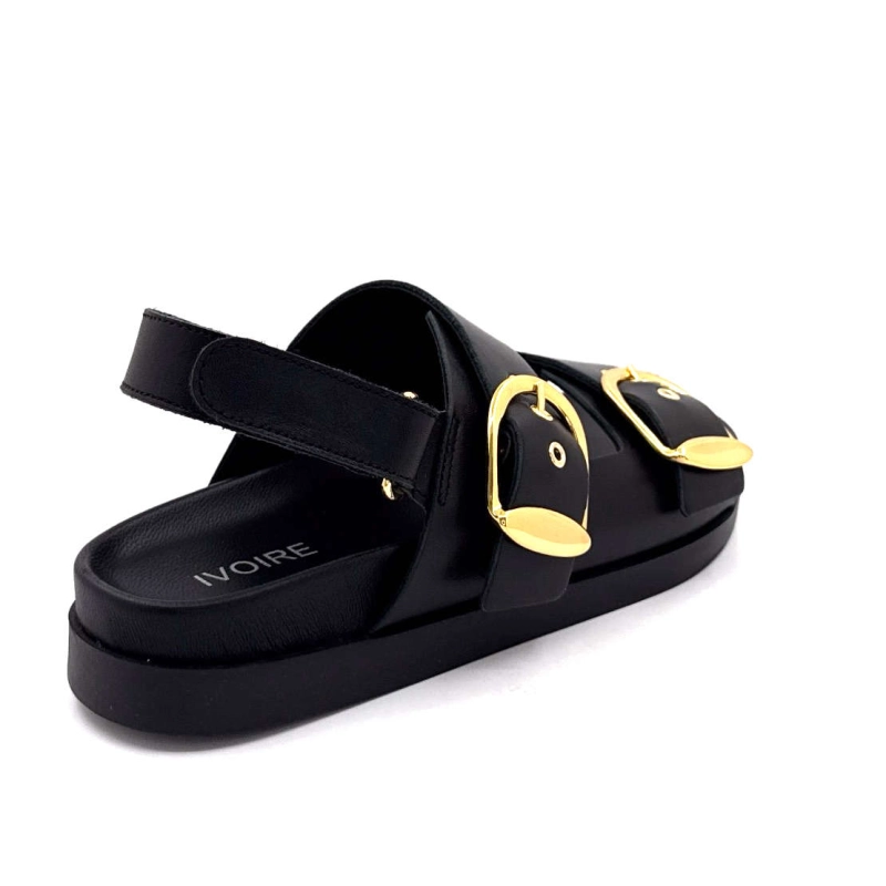 Ivoire 45333 BB Cuir Noir 45333 BB - CUIR MUSTANG - NOIR Printemps Eté 2025