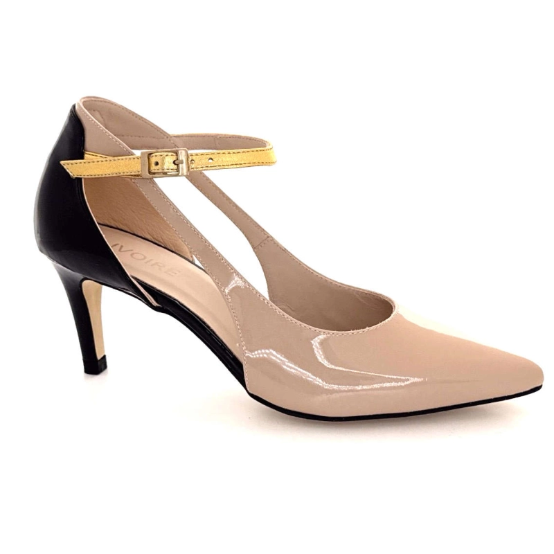 Ivoire 2923 Cuir Vernis Nude Noir & Or 2923 - VERNICE - TRUE NUDE - MET Printemps Eté 2025