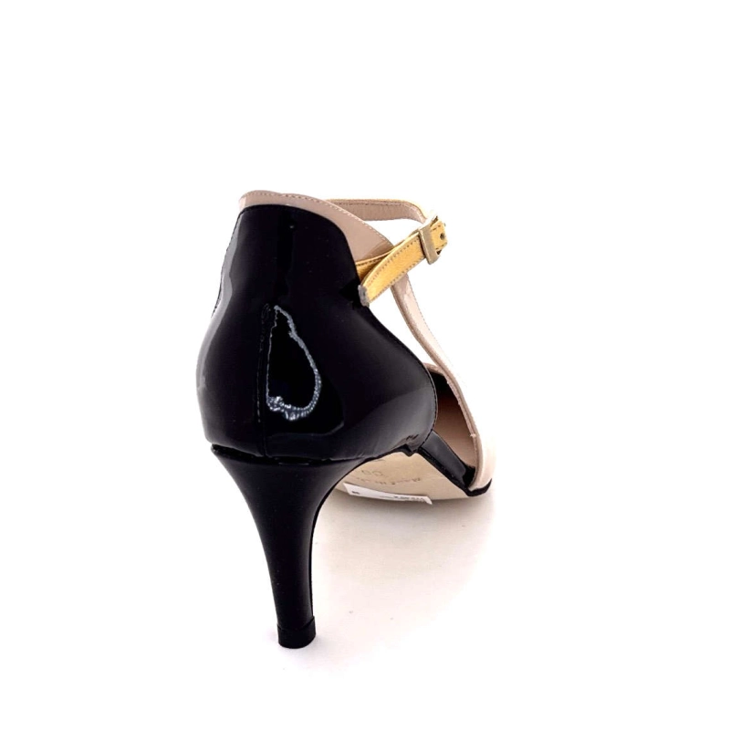 Ivoire 2923 Cuir Vernis Nude Noir & Or 2923 - VERNICE - TRUE NUDE - MET Printemps Eté 2025