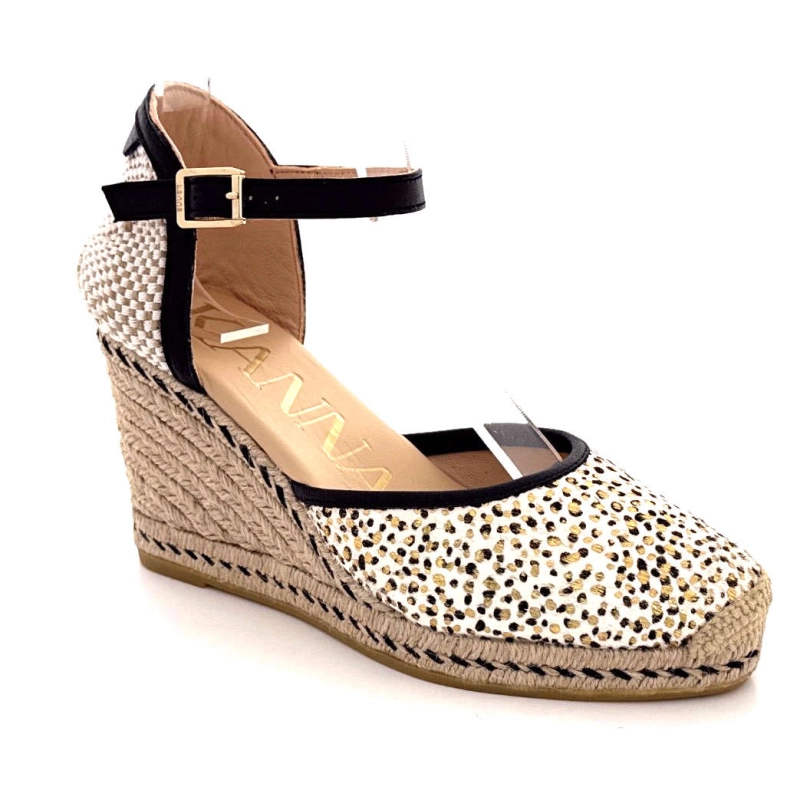 Kanna 25122 Cuir Noir Blanc & Or 25122 - PONY - METAL Printemps Eté 2025