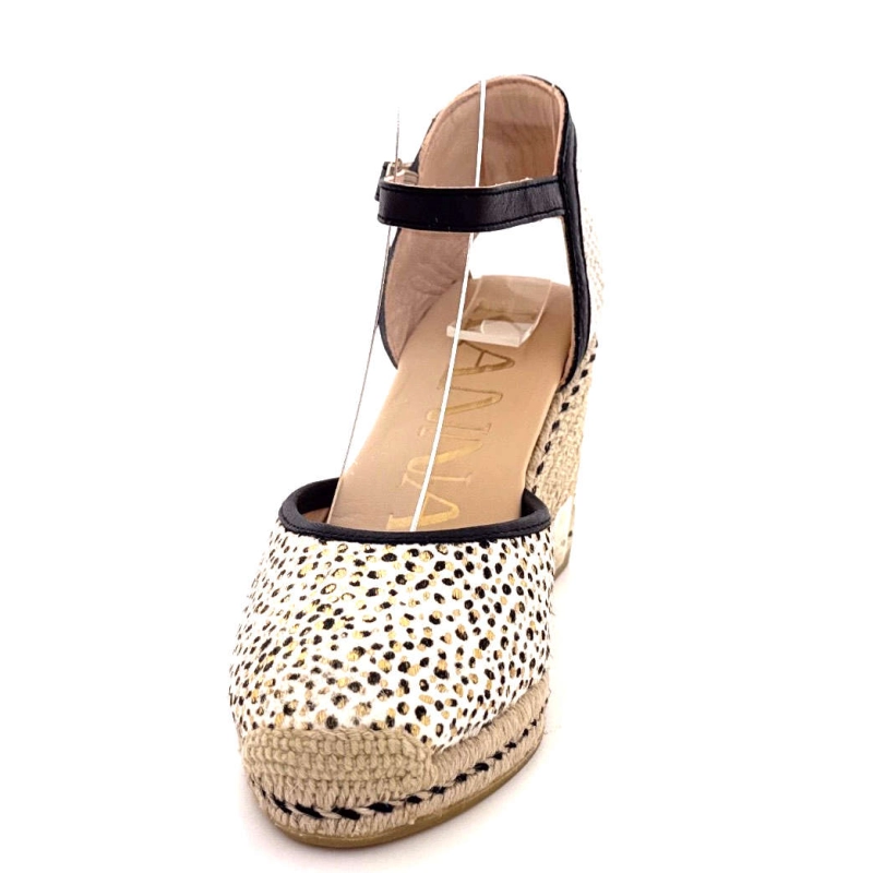 Kanna 25122 Cuir Noir Blanc & Or 25122 - PONY - METAL Printemps Eté 2025